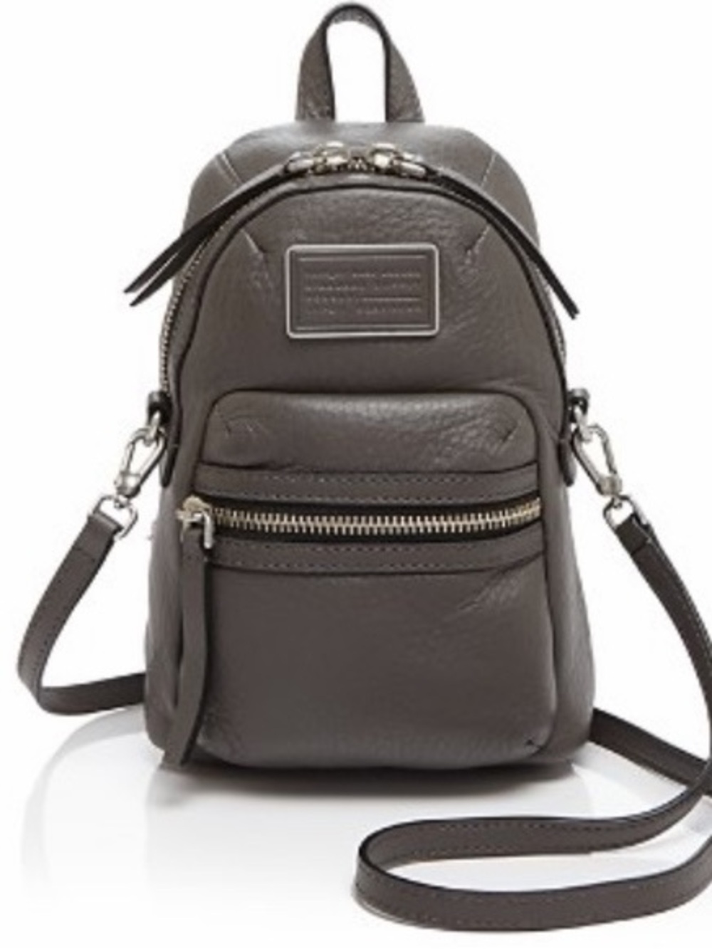 Marc Jacobs Mini Leather Crossbody Backpack in Grey